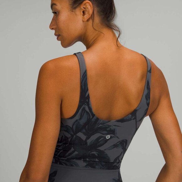Lululemon Align Tank Top Cropped Botanical Bloom Anchor Multi Black Gray - Sz 2 - Picture 2 of 5